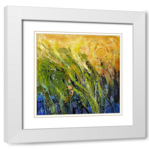 Marsh III Sunrise White Modern Wood Framed Art Print with Double Matting by Fagan, Dorothy