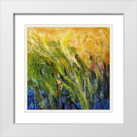 Marsh III Sunrise White Modern Wood Framed Art Print with Double Matting by Fagan, Dorothy