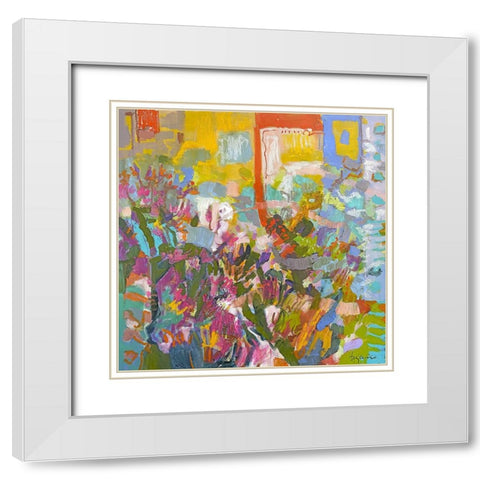 From My Garden Window II White Modern Wood Framed Art Print with Double Matting by Fagan, Dorothy