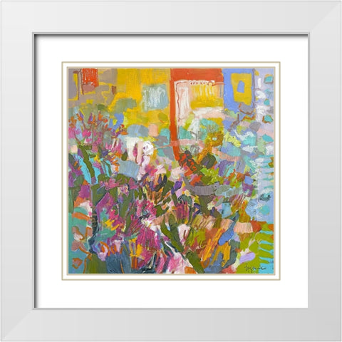 From My Garden Window II White Modern Wood Framed Art Print with Double Matting by Fagan, Dorothy