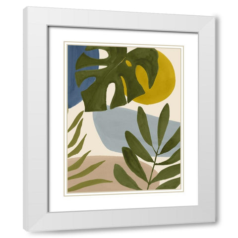 Tropica Tumble I White Modern Wood Framed Art Print with Double Matting by Barnes, Victoria