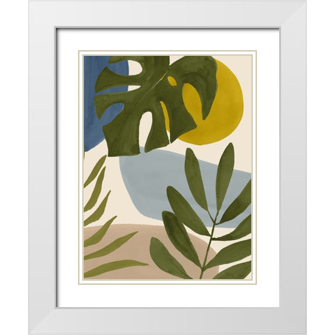 Tropica Tumble I White Modern Wood Framed Art Print with Double Matting by Barnes, Victoria