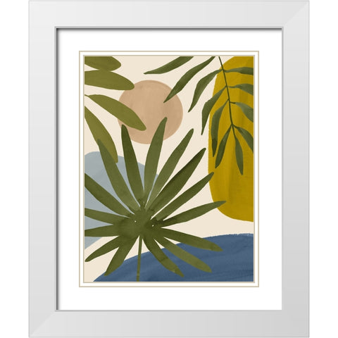 Tropica Tumble II White Modern Wood Framed Art Print with Double Matting by Barnes, Victoria