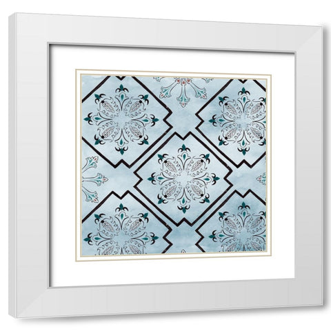 Repetition II White Modern Wood Framed Art Print with Double Matting by Wang, Melissa