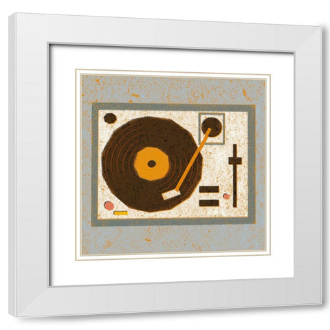 Bygone Beats I White Modern Wood Framed Art Print with Double Matting by Barnes, Victoria