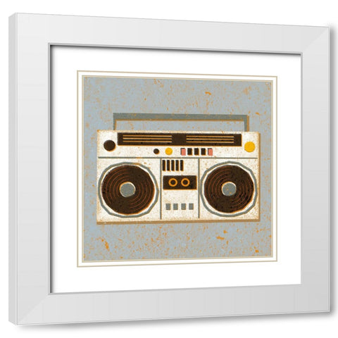 Bygone Beats III White Modern Wood Framed Art Print with Double Matting by Barnes, Victoria