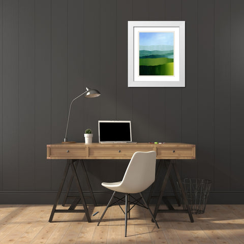 Blue Ridge Fade I White Modern Wood Framed Art Print with Double Matting by Popp, Grace