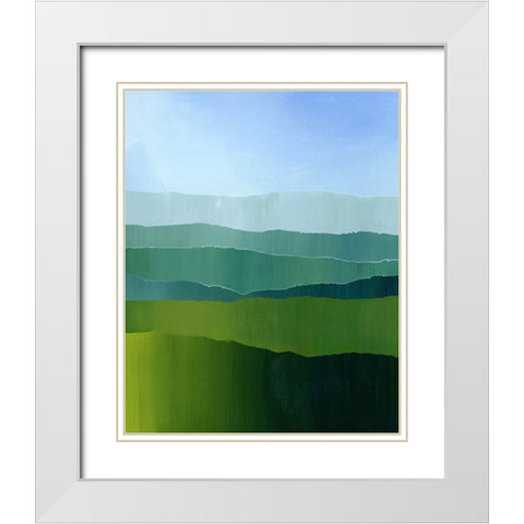 Blue Ridge Fade II White Modern Wood Framed Art Print with Double Matting by Popp, Grace