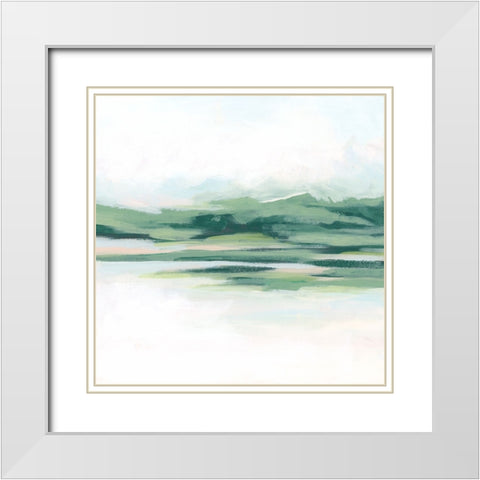 Mossy Inlet II White Modern Wood Framed Art Print with Double Matting by Vess, June Erica