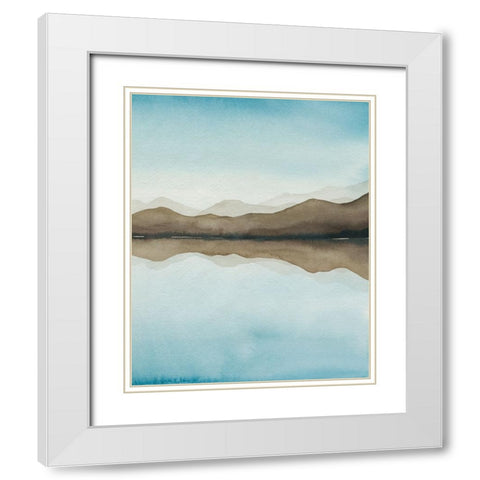 Turquoise Reflections II White Modern Wood Framed Art Print with Double Matting by Popp, Grace