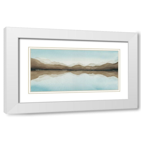 Turquoise Reflections III White Modern Wood Framed Art Print with Double Matting by Popp, Grace