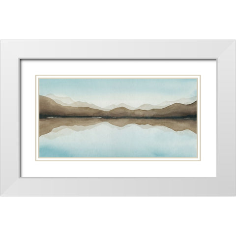 Turquoise Reflections III White Modern Wood Framed Art Print with Double Matting by Popp, Grace
