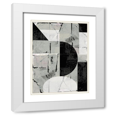 Abstract Neutrality I White Modern Wood Framed Art Print with Double Matting by Cartissi