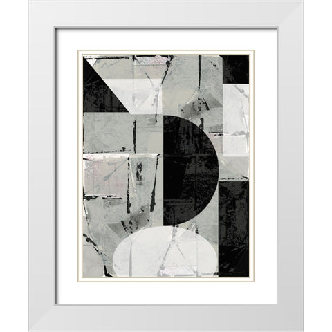 Abstract Neutrality I White Modern Wood Framed Art Print with Double Matting by Cartissi