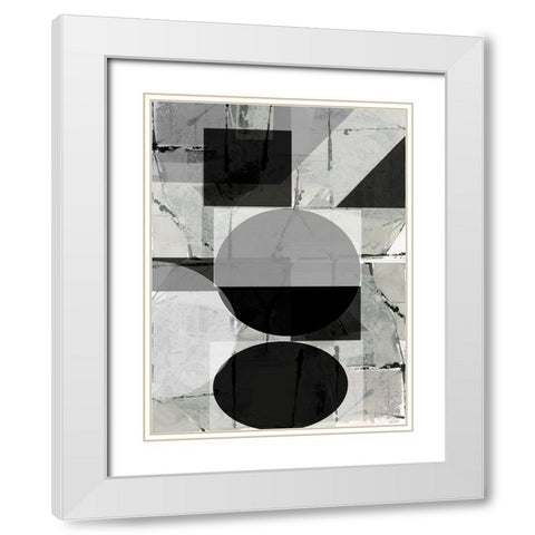 Abstract Neutrality II White Modern Wood Framed Art Print with Double Matting by Cartissi