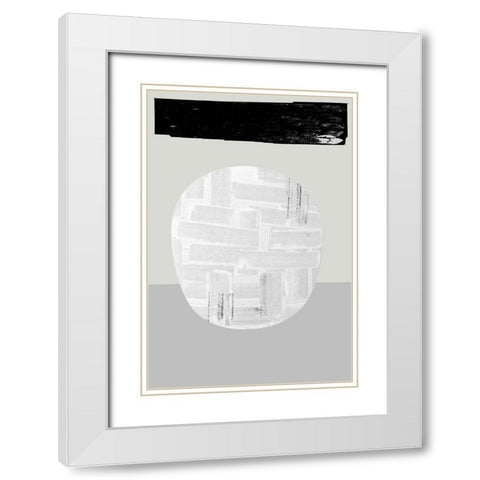 Eggy I White Modern Wood Framed Art Print with Double Matting by Cartissi