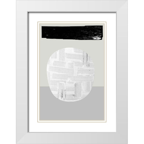 Eggy I White Modern Wood Framed Art Print with Double Matting by Cartissi