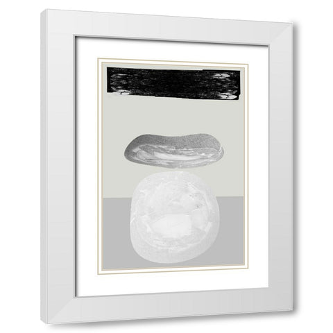 Eggy II White Modern Wood Framed Art Print with Double Matting by Cartissi