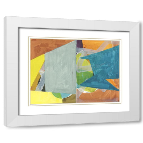 Jigsaw 2 White Modern Wood Framed Art Print with Double Matting by Cartissi