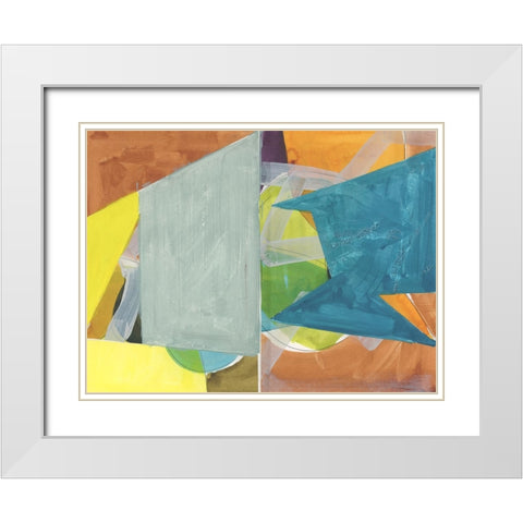 Jigsaw 2 White Modern Wood Framed Art Print with Double Matting by Cartissi