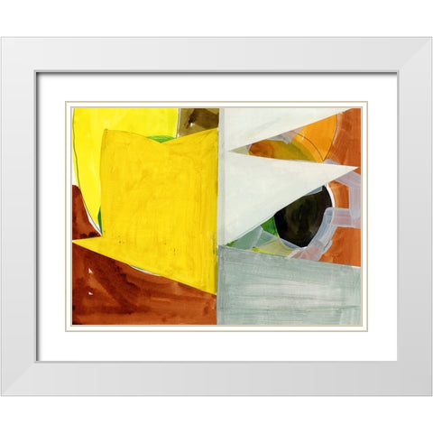 Jigsaw 3 White Modern Wood Framed Art Print with Double Matting by Cartissi