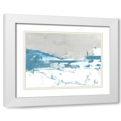 Meta Land I White Modern Wood Framed Art Print with Double Matting by Cartissi