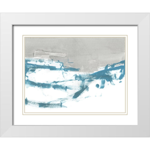 Meta Land III White Modern Wood Framed Art Print with Double Matting by Cartissi