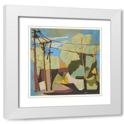 Wires II White Modern Wood Framed Art Print with Double Matting by Ferrell, Erin McGee