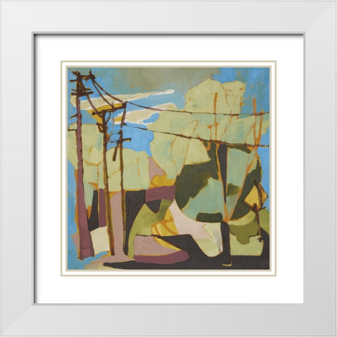 Wires II White Modern Wood Framed Art Print with Double Matting by Ferrell, Erin McGee