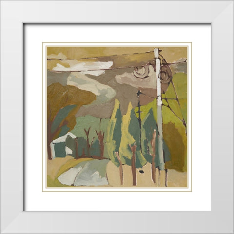 Wires III White Modern Wood Framed Art Print with Double Matting by Ferrell, Erin McGee