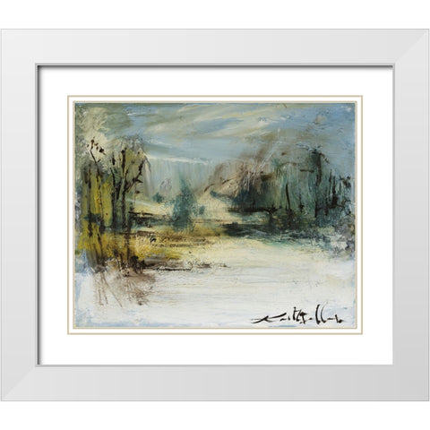 Wintery Horizon II White Modern Wood Framed Art Print with Double Matting by Ferrell, Erin McGee