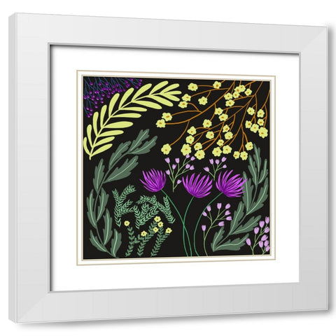 Botanical Play II White Modern Wood Framed Art Print with Double Matting by Moore, Regina