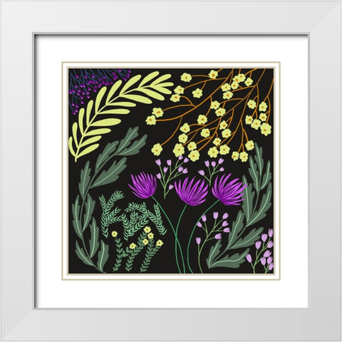 Botanical Play II White Modern Wood Framed Art Print with Double Matting by Moore, Regina