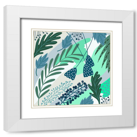 Semi-Tropical Fun I White Modern Wood Framed Art Print with Double Matting by Moore, Regina