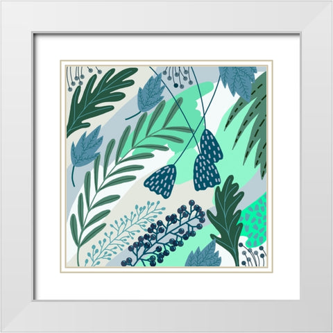 Semi-Tropical Fun I White Modern Wood Framed Art Print with Double Matting by Moore, Regina