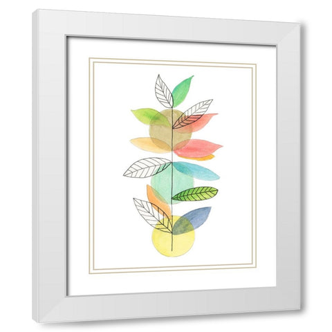 Moon Rising Leaves II White Modern Wood Framed Art Print with Double Matting by Legner, Gayle Martin
