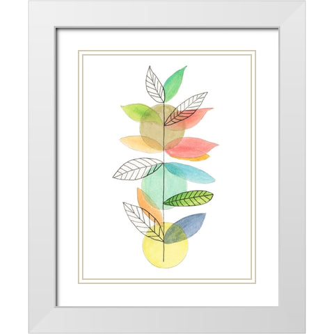 Moon Rising Leaves II White Modern Wood Framed Art Print with Double Matting by Legner, Gayle Martin