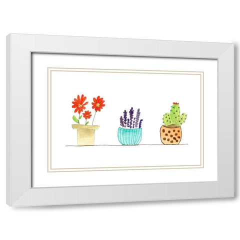 Botanical Lineup I White Modern Wood Framed Art Print with Double Matting by Legner, Gayle Martin
