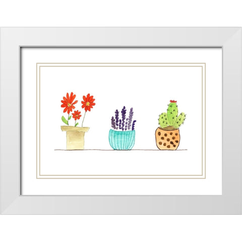 Botanical Lineup I White Modern Wood Framed Art Print with Double Matting by Legner, Gayle Martin