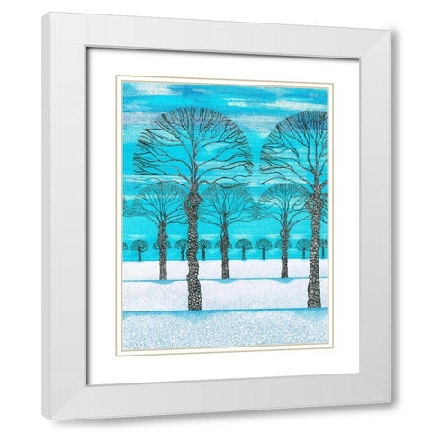 Woodland Season Winter White Modern Wood Framed Art Print with Double Matting by Dignan, Lawrie