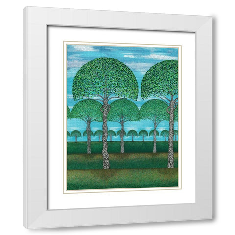 Woodland Season Summer White Modern Wood Framed Art Print with Double Matting by Dignan, Lawrie