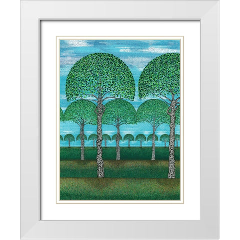 Woodland Season Summer White Modern Wood Framed Art Print with Double Matting by Dignan, Lawrie