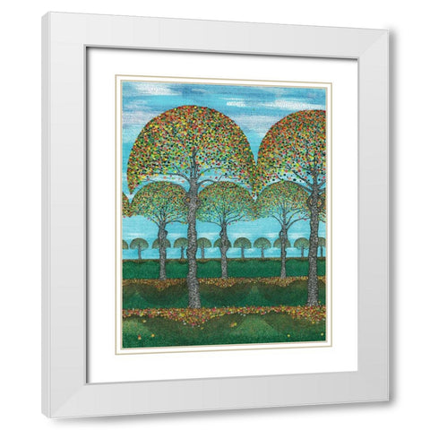 Woodland Season Fall White Modern Wood Framed Art Print with Double Matting by Dignan, Lawrie