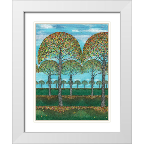Woodland Season Fall White Modern Wood Framed Art Print with Double Matting by Dignan, Lawrie