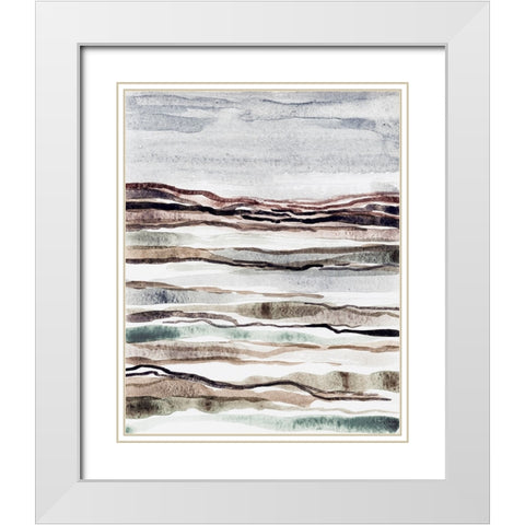 Muted Earth Layers I White Modern Wood Framed Art Print with Double Matting by Galapon, Nikki