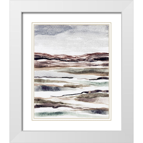 Muted Earth Layers II White Modern Wood Framed Art Print with Double Matting by Galapon, Nikki