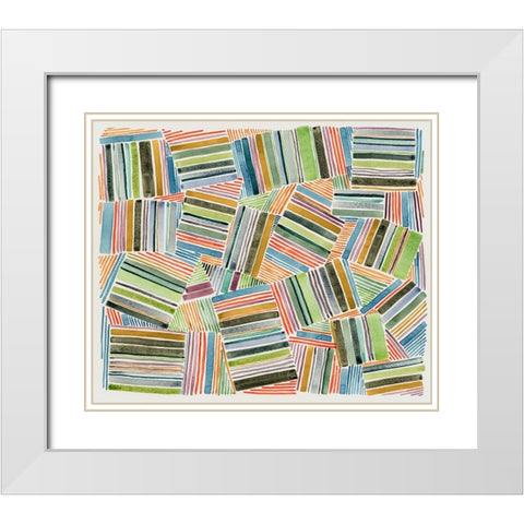 Quilted Pattern I White Modern Wood Framed Art Print with Double Matting by Galapon, Nikki
