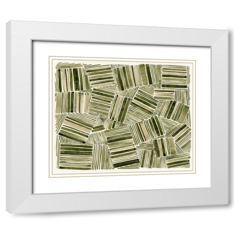 Quilted Pattern IV White Modern Wood Framed Art Print with Double Matting by Galapon, Nikki