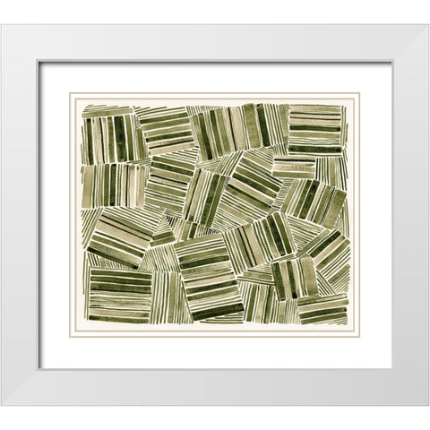 Quilted Pattern IV White Modern Wood Framed Art Print with Double Matting by Galapon, Nikki