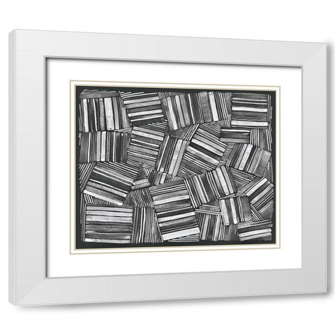 Quilted Pattern VI White Modern Wood Framed Art Print with Double Matting by Galapon, Nikki